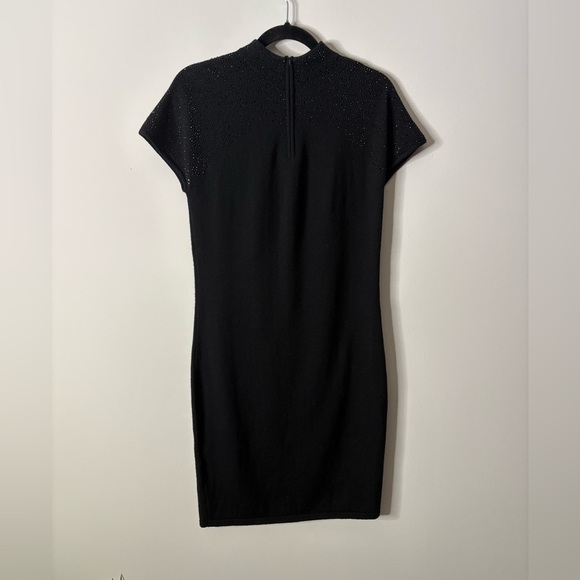 Reiss Black Seline Embellished Knit Wool Dress - Picture 6 of 9